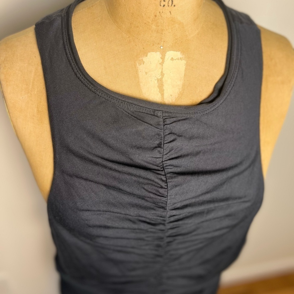 Anthropologie women’s Picro black sleeveless top with ruching pullover top XL - Picture 2 of 6